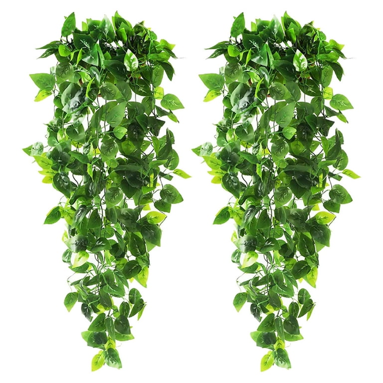 Spring Deals! 2pcs Artificial Hanging Plants, 3.6ft Fake Hanging Plant, Fake Ivy Vine for Wall House Room Indoor Outdoor Decoration (No Baskets), Size