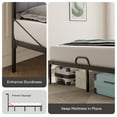 thumbnail image 6 of Bestier Queen Bed Frame with Upholstered Headboard,LED Lights & Power Outlet | Modern Platform Metal Bed,No Box Spring Required,Grey, 6 of 12