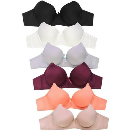 

Women s Basic Plain Bras Packs of 6 - Various Styles