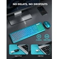 thumbnail image 6 of Wagpak Wireless Keyboard and Mouse Combo RGB Backlit Rechargeable 2.4GHz Quiet 108 Keys Keyboard-Metallic Blue, 6 of 8