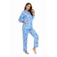 thumbnail image 3 of GLOBAL Womens Flannel Cotton Pajama Set Long PJs Flannel Loungewear Sleepwear,Size S-3XL, 3 of 5