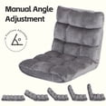 thumbnail image 5 of ZenSports 14-Position Folding Floor Chair, Adjustable Padded Sleeper Bed Gaming Lazy Sofa Chair with Back Support Gray, 5 of 9