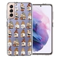 thumbnail image 1 of MUNDAZE Samsung Galaxy S21 Plus Cute Morning Coffee Lovers Gnomes Characters Drip Iced Latte Americano Espresso Brown Double Layer Phone Case Cover, 1 of 4