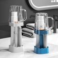 thumbnail image 3 of Modern Minimalist Hanging Toothbrush Holder Set with Handle – White Plastic Storage Organizer for Electric Toothbrushes, Toothpaste & Small Items – Child-Safe, Student-Friendly for Dorm Bathrooms &, 3 of 6