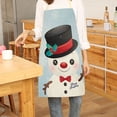 thumbnail image 3 of Biplut Christmas Apron Cartoon Christmas Pattern Strap Design Wear-Resistant Anti-oil Fadeless Dirt-resistant Washable Versatile Decorative Christmas Apron for Kitchen (Type G), 3 of 13