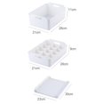 thumbnail image 3 of Paquete de 3 canastas de almacenamiento de plástico, caja de almacenamiento de refrigerios, canasta organizadora de cocina de plástico portátil, caja blanco Soledad Contenedor de almacenamiento, 3 of 10