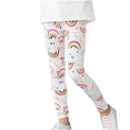 thumbnail image 2 of Spazoro Toddler Girls Leggings, Stretchy Printed Yoga Sports Elastic Waist Soft & Comfy Outwear Tights Pants White Size 11 T, 2 of 4
