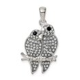 thumbnail image 3 of Sterling Silver Preciosa Crystal Parrot Couple Pendant, 3 of 7