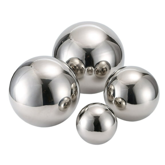 Dserhfy 6 Pcs Stainless Steel Decorative Balls Metal Hollow Balls Smooth Gazing Mirror Ball for Home Garden Décor