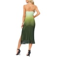 thumbnail image 3 of INSPIRE CHIC Summer Spaghetti Strap Maxi Dress for Women's Cowl Neck Stretchy Mesh Flowy Wedding Guest Dresses XS Green, 3 of 5