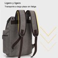 thumbnail image 4 of Mochila de lona encerada impermeable, bolsa para computadora portátil de negocios, mochila para senderismo al aire libre, 4 of 7