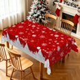 thumbnail image 4 of Nanqianyi Christmas Winter Village Tablecloth 60x84 Inch,Waterproof Stain Resistant Dining Table Cover, 4 of 6