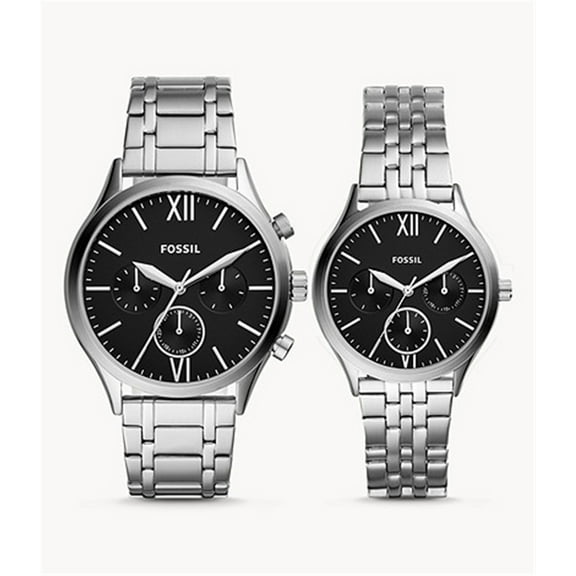 Fossil BQ2469SET Multifunction Stainless Steel Couple Watch Gift Set