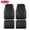 Black, variant on Rubbermaid Car Floor Mats, Heavy Duty Rubber Car Floor Mats Set,Injection Molded Aluminum Film All Weather Floor Mat, Waterproof Universal Trim-to-Fit Automotive SUV Sedan Van,Black