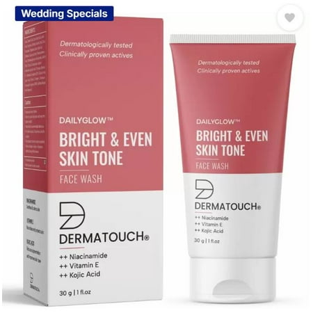 Dermatouch Bright & Even Tone with Niacinamide, Vitamin E and Kojic Acid Face Wash (30 g)