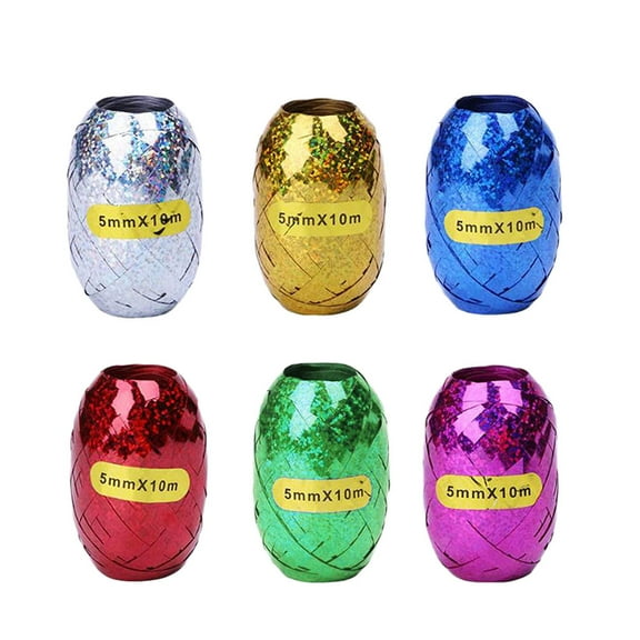 NICEXMAS heart pattern curling ribbon roll Assorted Color Roll 12 Pcs