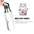 thumbnail image 4 of Yayeee 33oz Insulated Water Bottle Double Wall Stainless Steel with Flip Straw Lid, White Cute Cat, 4 of 7