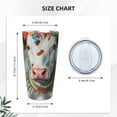 thumbnail image 4 of Fotbe Vintage Colorful Floral Cow Pattern 20 oz Tumbler Stainless Steel Vacuum Insulated Coffee Ice Cup Double Wall Travel Flask Leak-proof Coffee Cup-Straw Two-piece Set, 4 of 8