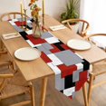 thumbnail image 3 of Abstract Art Table Runner 60 Inches Long Patchwork Red Black and Grey Table Runners for Dining Room Tabletop Dresser Scarf Home Party Banquet Wedding Holiday Decoration, 3 of 9