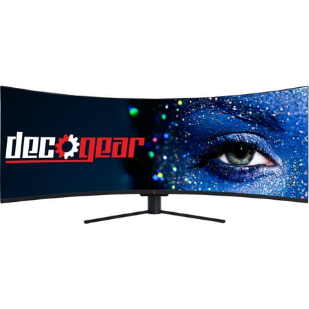 Deco Gear 49" Curved Ultrawide 5K Gaming Monitor, 32:9, 120 Hz, 101% NTSC 100% sRGB, Adjustable, Home Office and Entertainment Workstation