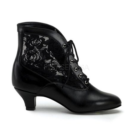 Granny Shoes - Funtasma Victorian Granny Boot Lace Accent Assorted Colors DAME-05 - Black,8
