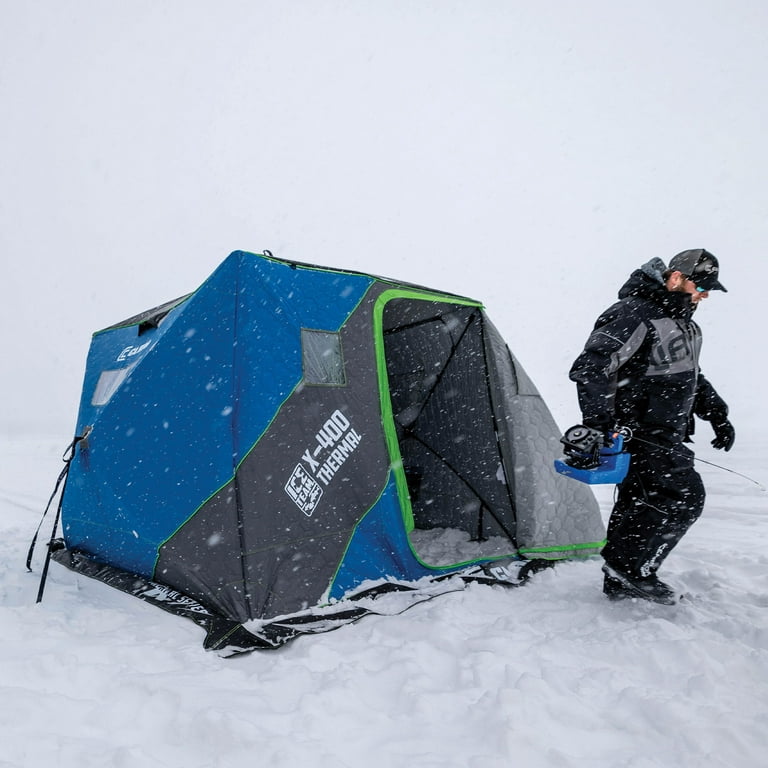 CLAM X-400 Portable 4 Person 8 Foot Ice Team Thermal Hub Shelter w