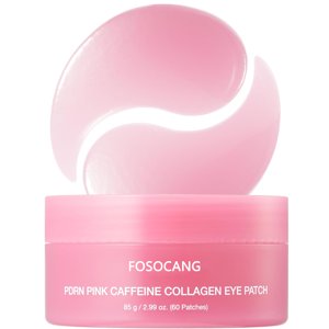 FOSOCANG PDRN & Caffeine Under Eye Patches – Hydrogel Collagen Eye Masks with Retinol & Niacinamide – Targets Dark Circles Puffiness & Fine Lines – 60 Cooling Gel Patches (30 Pairs)