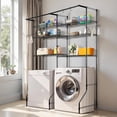 thumbnail image 2 of VEVOR Over Washer and Dryer Storage Shelves, 6 Tiers Laundry Room Drying Rack with Hanger Rod and Hooks, Two Rows Adjustable Washer Shelves Space Saver, for Laundry Room Storage & Organization, Black, 2 of 8