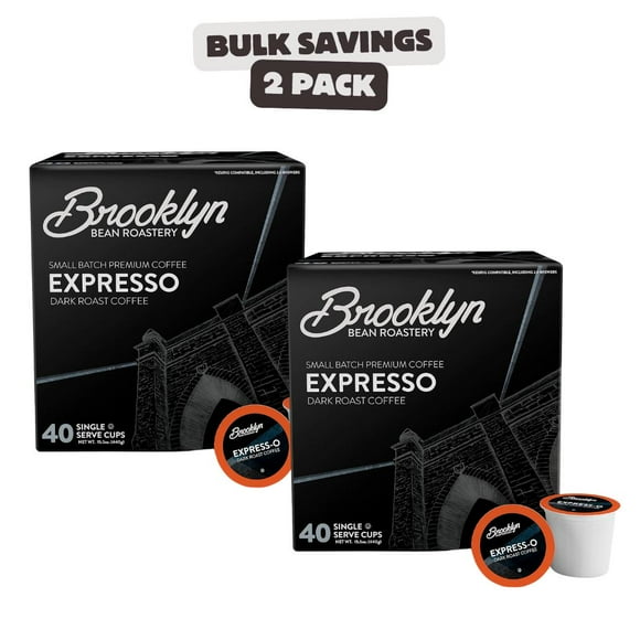 2 x Brooklyn Bean Roastery Single-Cup Coffee for Keurig K-Cup Brewers, Express-O, 40-Count