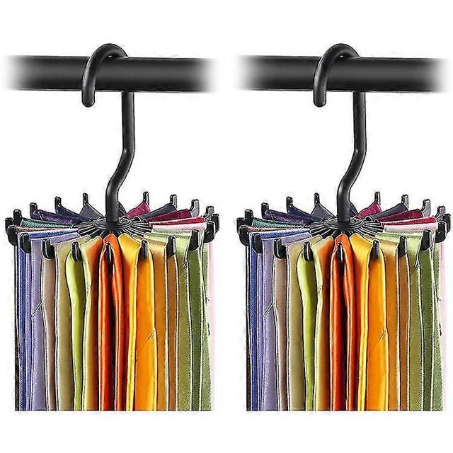 2 Pack Twirl Tie Rack Belt Hanger Holder Hook For Closet Organizer Storage