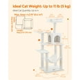 thumbnail image 5 of 56.3'' Cat Tree Tower for Indoor Cats ,Multi-Level Cat Condo Cat Furniture with Scratching Posts, Perches, Hammock, Cave Cream White, 5 of 6