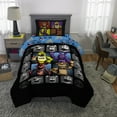 thumbnail image 2 of Five Nights at Freddy's Kids 4 Piece Black Blue Reversible Comforter, Bed in a Bag, Twin, 2 of 7