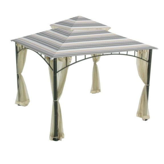 Garden Winds Replacement Canopy Top Cover for the Madaga Gazebo -Standard 350 - Stripe Stone