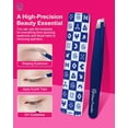 thumbnail image 5 of Expert Slant Tip Tweezers with Leather Travel Case, General Sharp & Precision Stainless Steel Tweezer for Eyebrows, Facial Hair and Fine Hairs Removal (Navy Blue), 5 of 14