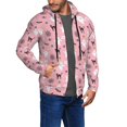 thumbnail image 3 of Zip Up Hoodies for Men - pink pattern spooky Long Sleeve Comfrt Men'S Fashion Hoodies & Sweatshirts, Jackets for Men Hoodies Pullover Clothing Clothes with Pouch, 3 of 5