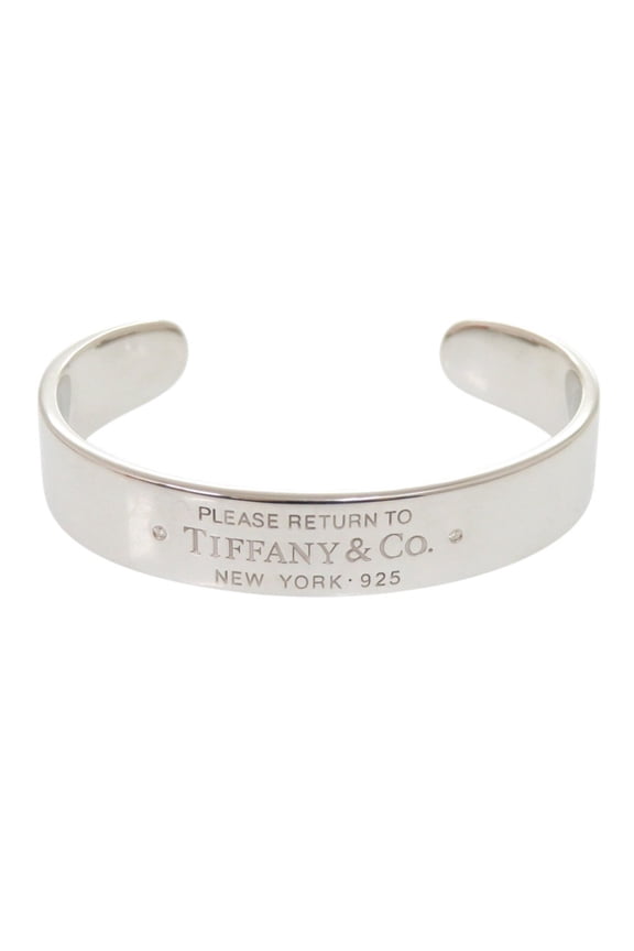 Pre-Owned Tiffany & Co. Return to Collection Narrow Cuff Sterling Silver 925 Diamond Bangle 1517