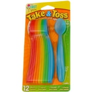 The First Years Take & Toss Dishwasher-Safe Infant Feeding Spoons, Rainbow Colors, 12 Pk