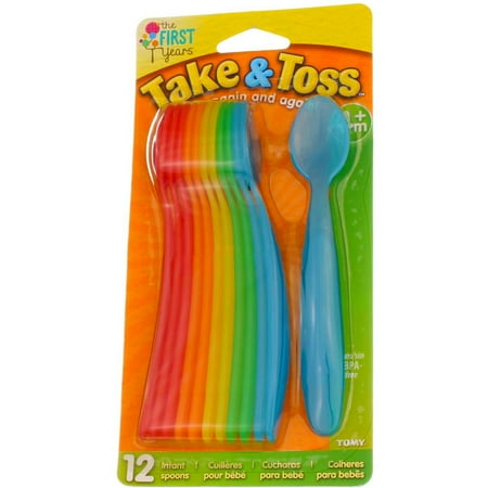 UPC: 0071463012343 | The First Years Take & Toss Dishwasher-Safe Infant Feeding Spoons Rainbow Colors 12 Pk