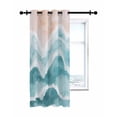 thumbnail image 7 of Ocean Wave Thermal Insulated Blackout Curtains for Bedroom 54 Length Teal Gradient Beach Boho Room Darkening Curtain 1 Panel Grommet Window Curtain Drape for Living Room Nursery Room, 7 of 7