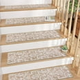 thumbnail image 3 of Beige Carpet Stair Treads Non Slip Backing 8" X 30" Stair Treads for Wooden Steps Indoor, Soft Washable Stairway Stair Runners Oriental Staircase Rugs for Kids Pets Elders, 3 of 5