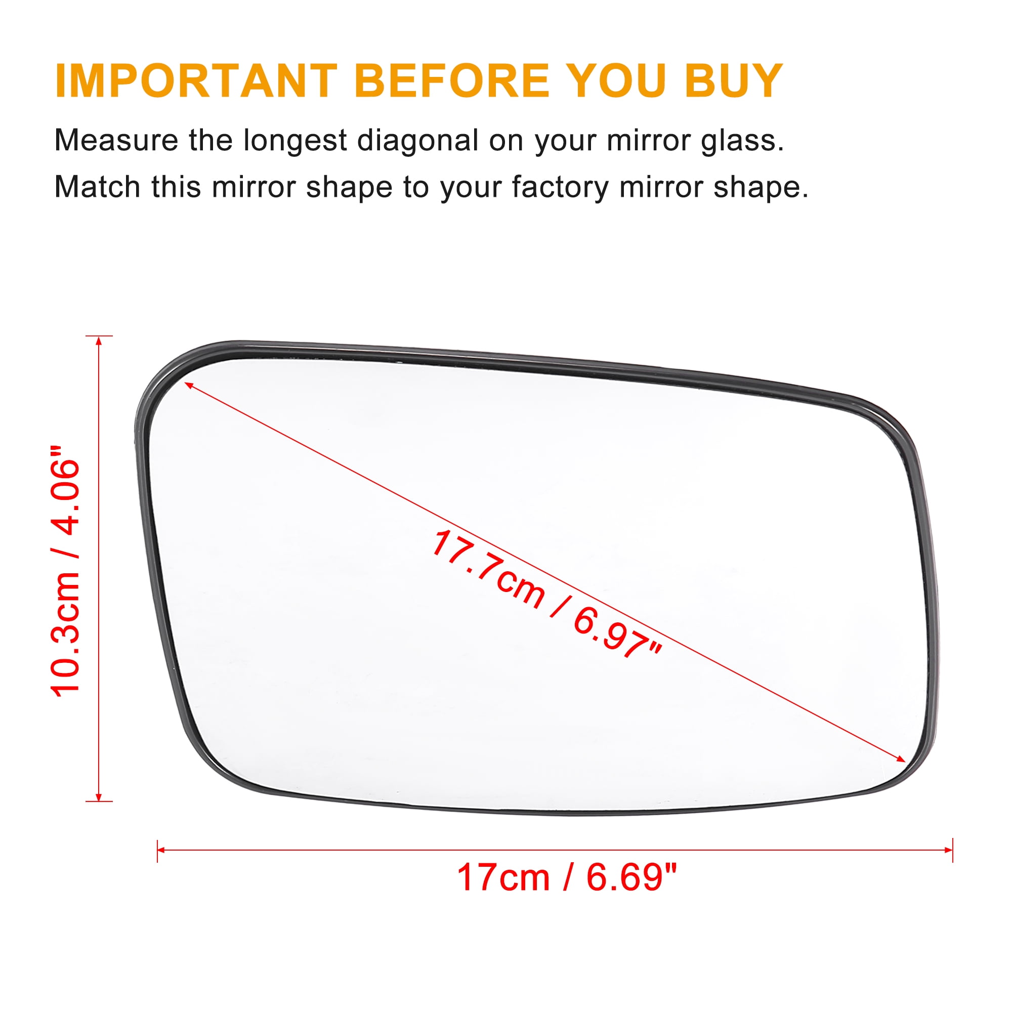 Unique Bargains Right Passenger Side Mirror Glass with Backing for Volvo S40 V40 850