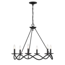 Meridian M100137MBK 6-Light Chandelier in Matte Black