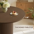 thumbnail image 6 of KithKasa Round Dining Table for 2,Modern 35'' Solid Wood kitchen Table with Pedestal Base,Space Saving Circle Dining Table for Living Room, Kitchen, Dining Room,Cafe,Walnut, 6 of 7