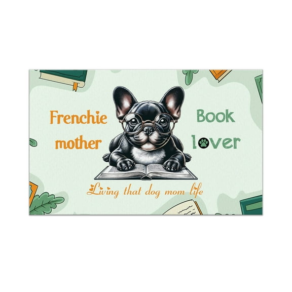 French Bulldog Frenchie Mother Book Lover Happy Mother's Day Doormat Dog Lover Gifts Indoor Outdoor Welcome Mat - 03004