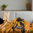 thumbnail image 3 of African Soft Flannel Fleece Throw Blanket, Native Dancer with Poly Rhythm Total Body Articulations Design, Cozy Plush for Indoor and Outdoor Use, 70" x 90", Orange Black, by Ambesonne, 3 of 5