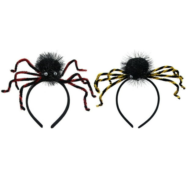 2pcs Kids Spider Hat Diadema Novedad de Halloween Hairband Cabello Aro Casco de Halloween Fiesta de disfraces de disfraces de Cosplay (Color al azar)