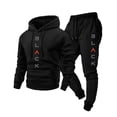 thumbnail image 2 of Men’s Hooded Sweatshirt and Jogger Pants Set Pullover Long Sleeve Top and Drawstring Waist Bottoms Casual Tracksuit, 2 of 4