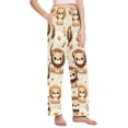 thumbnail image 2 of Dailycode Women's Pajama Pants Wide Leg Lounge Pj Bottoms With Pockets Lovely Lions and Daisy, 2 of 7