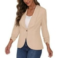 thumbnail image 5 of cocolona Blazers Women Business Casual Office Work Jacket Fall Long Sleeve Button Open Front Suit Coat S-2XL, 5 of 5