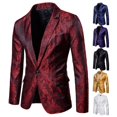 thumbnail image 4 of Men's suit dark pattern road design fashion one button matching slim men's suit, 4 of 6